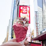 "Not Hate" - Coconut almond macaroon cone, Basic B, raspberry jam filling, whipped cream, rainbow sprinkles, pink chocolate shell (minus a cherry - it was hot and melty!)<br>